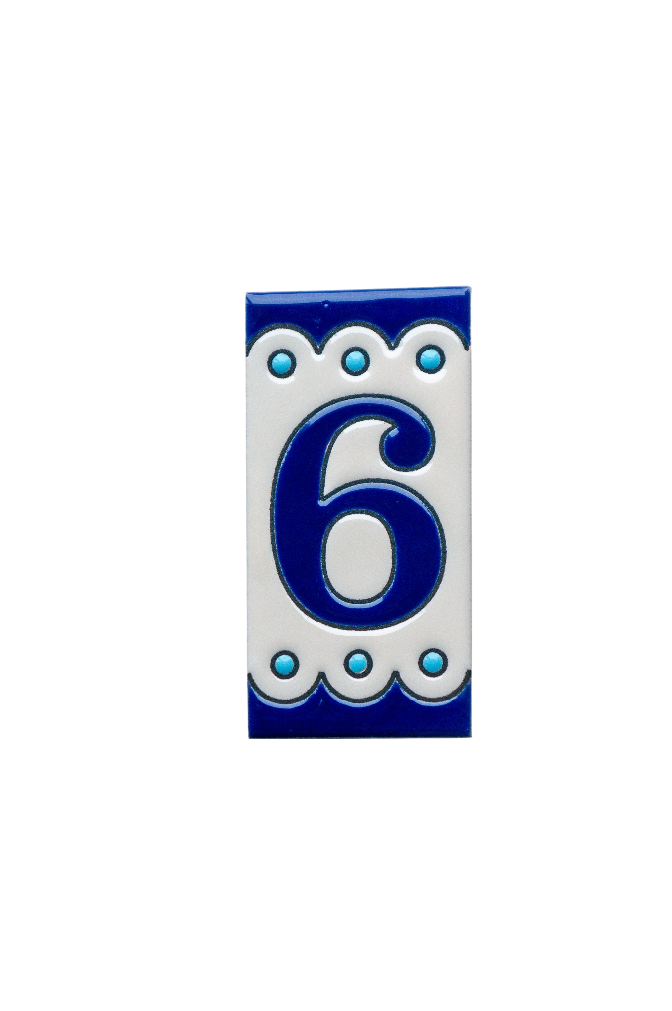 Desora Blue | Ceramic Door Number Tile & Frame – 5.5cm x 11cm (2.17" x 4.33")