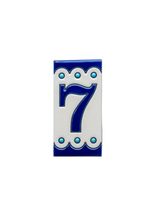 Desora Blue | Ceramic Door Number Tile & Frame – 5.5cm x 11cm (2.17" x 4.33")