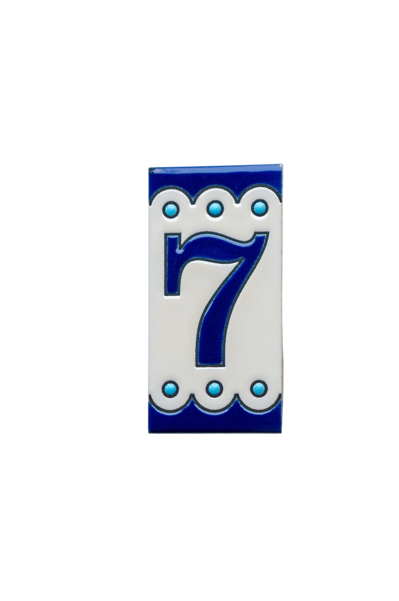 Desora Blue | Ceramic Door Number Tile & Frame – 5.5cm x 11cm (2.17" x 4.33")