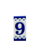 Desora Blue | Ceramic Door Number Tile & Frame – 5.5cm x 11cm (2.17" x 4.33")
