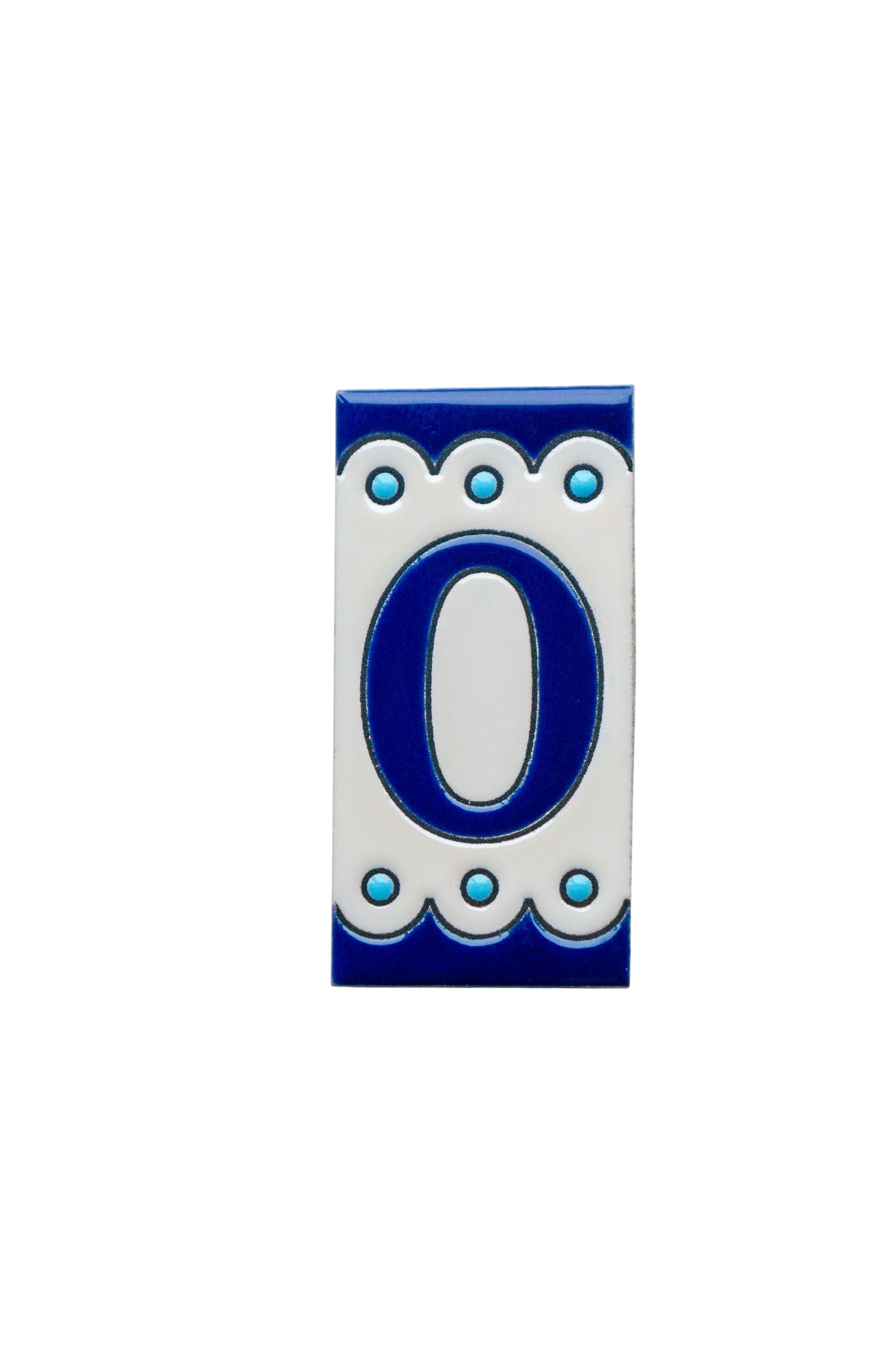 Desora Blue | Ceramic Door Number Tile & Frame – 5.5cm x 11cm (2.17" x 4.33")