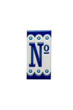 Desora Blue | Ceramic Door Number Tile & Frame – 5.5cm x 11cm (2.17" x 4.33")