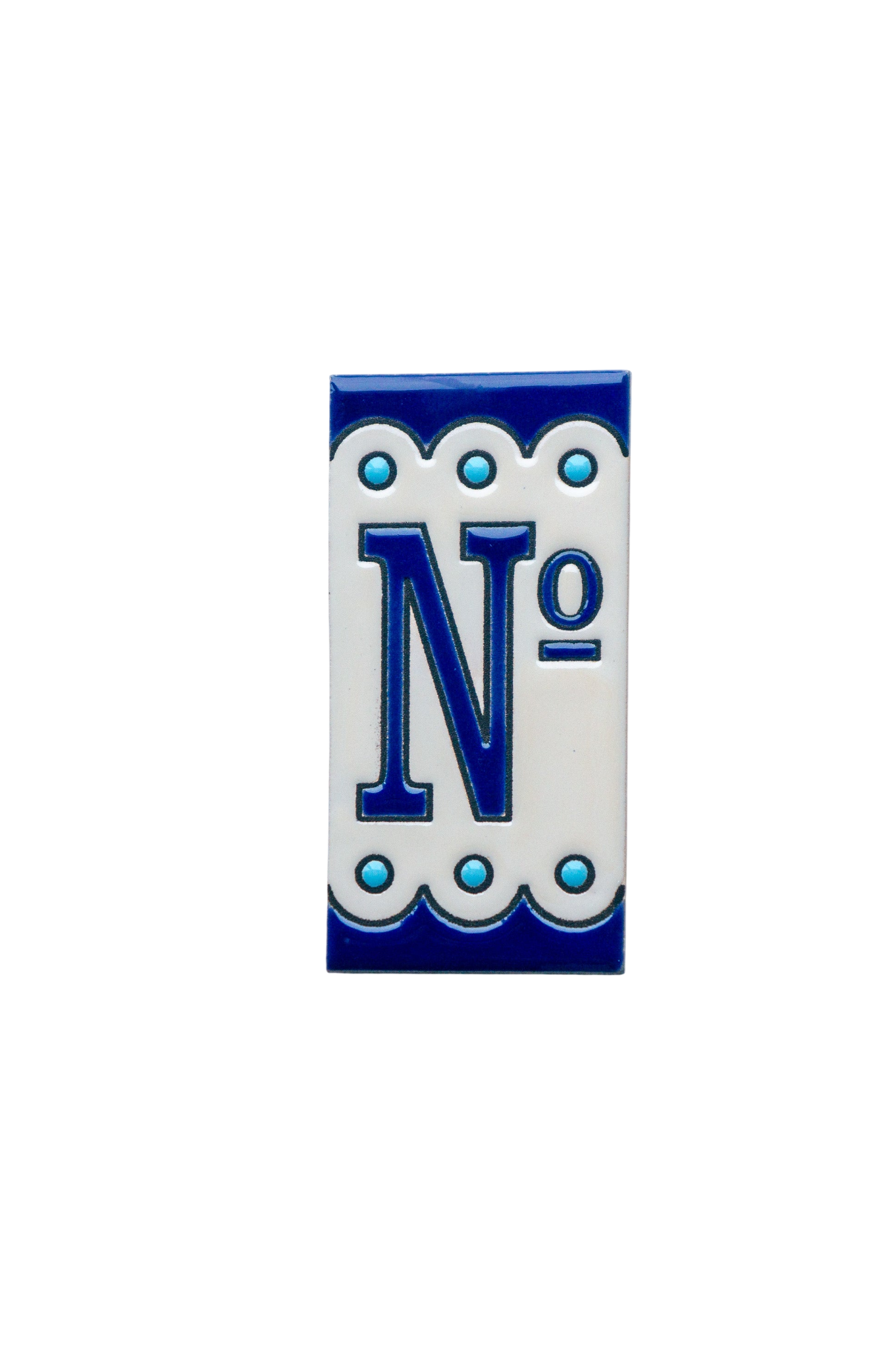 Desora Blue | Ceramic Door Number Tile & Frame – 5.5cm x 11cm (2.17" x 4.33")