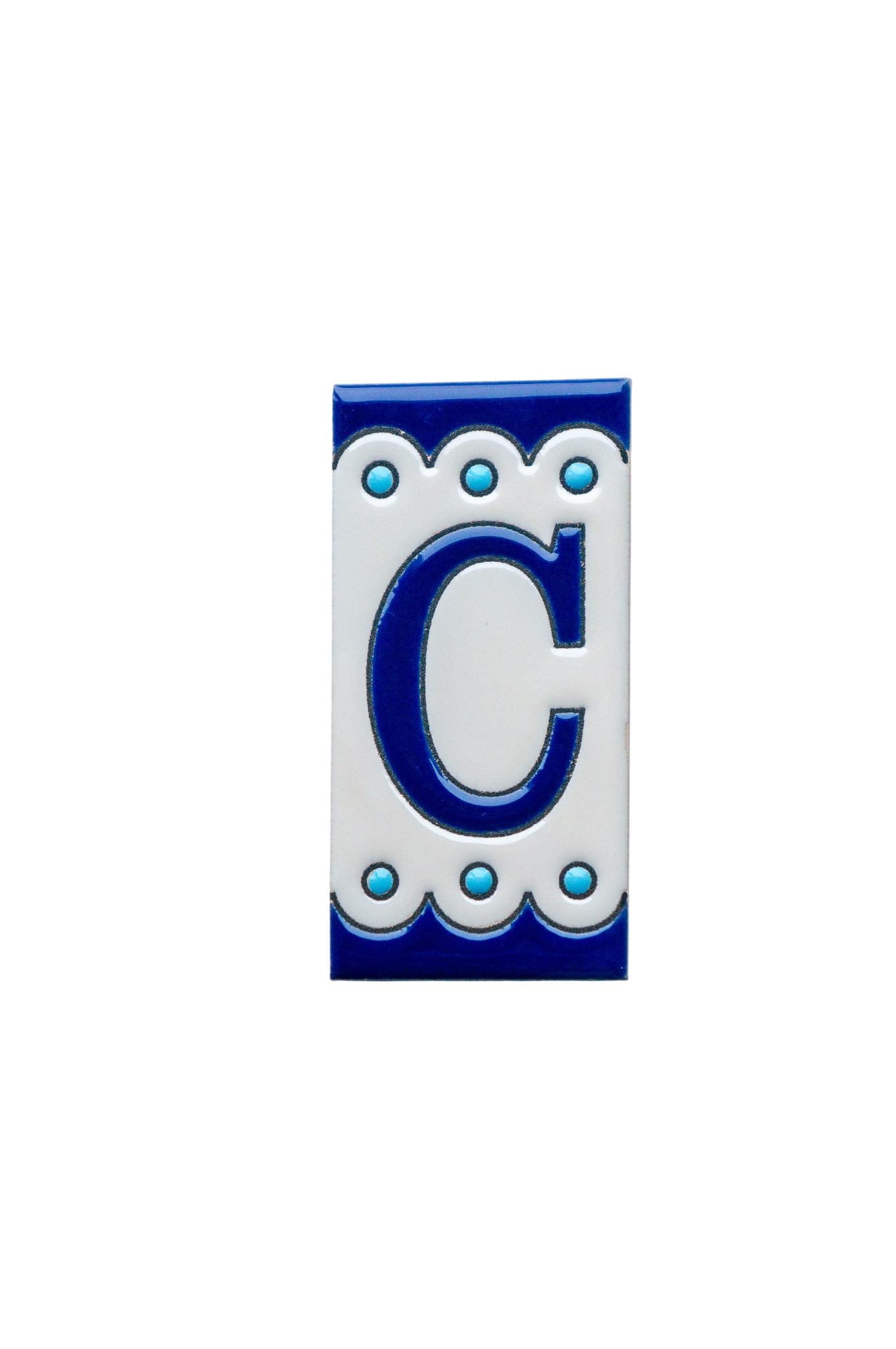 Desora Blue | Ceramic Door Number Tile & Frame – 5.5cm x 11cm (2.17" x 4.33")