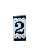 Desora Black | Ceramic Door Number Tile & Frame – 5.5cm x 11cm (2.17" x 4.33")