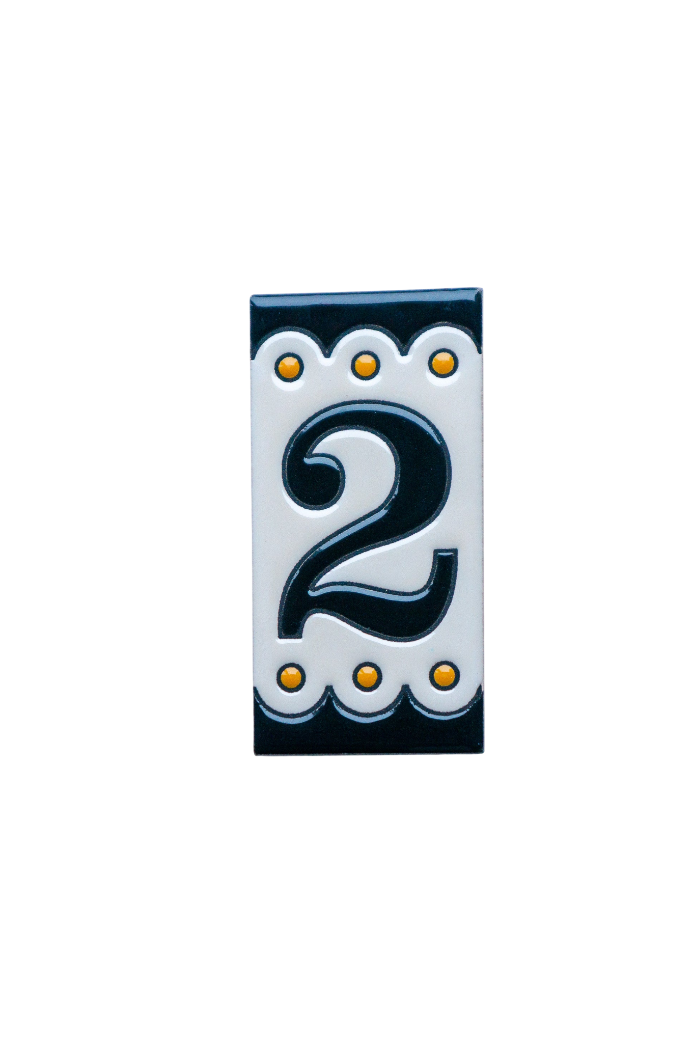 Desora Black | Ceramic Door Number Tile & Frame – 5.5cm x 11cm (2.17" x 4.33")