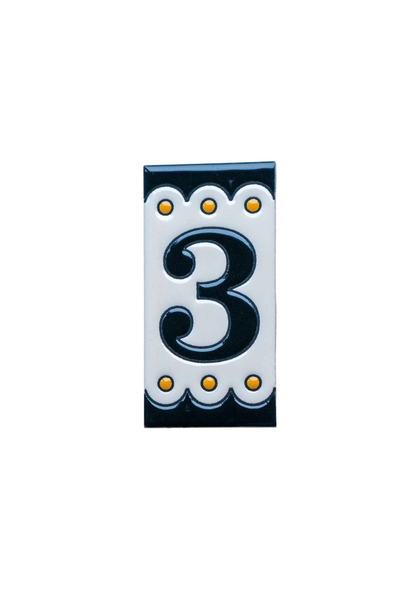 Desora Black | Ceramic Door Number Tile & Frame – 5.5cm x 11cm (2.17" x 4.33")