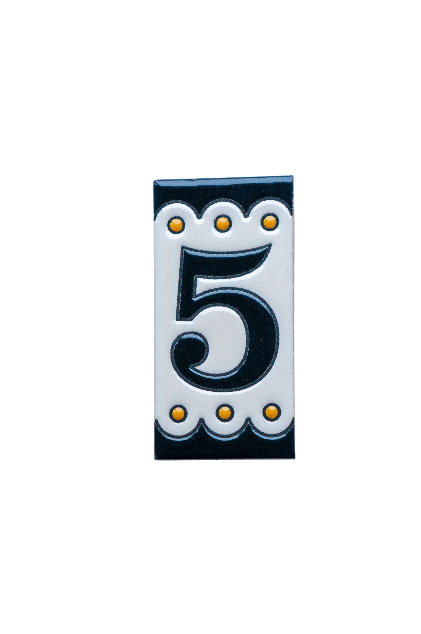 Desora Black | Ceramic Door Number Tile & Frame – 5.5cm x 11cm (2.17" x 4.33")