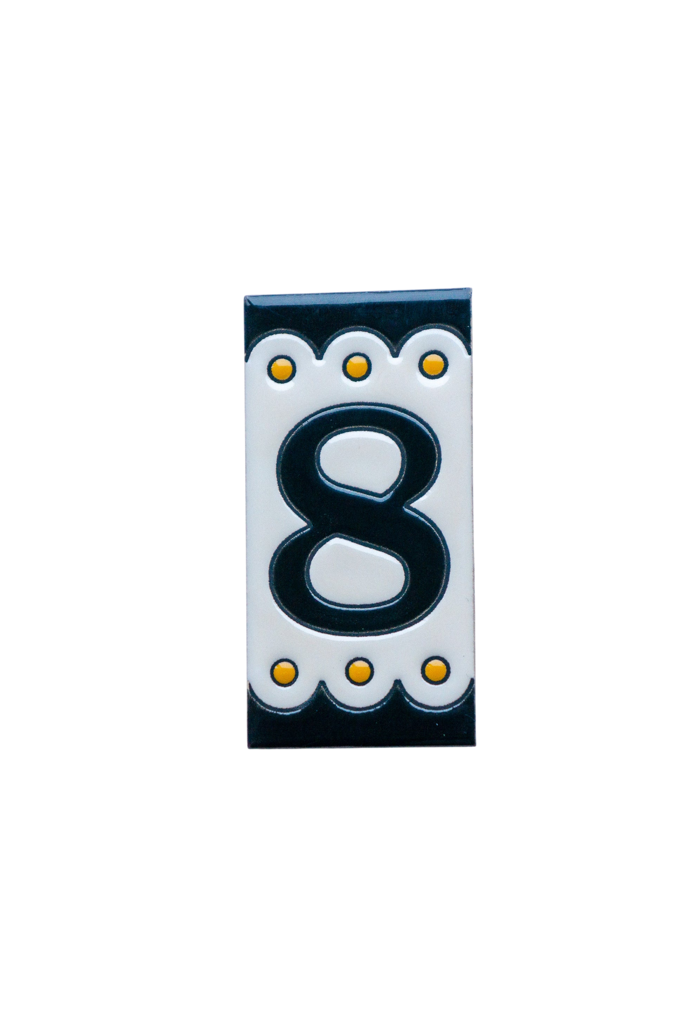 Desora Black | Ceramic Door Number Tile & Frame – 5.5cm x 11cm (2.17" x 4.33")