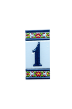 Large Floral | Ceramic Door Number Tile & Frame – 5.5cm x 11cm (2.17" x 4.33")