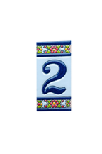 Large Floral | Ceramic Door Number Tile & Frame – 5.5cm x 11cm (2.17" x 4.33")
