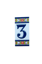 Large Floral | Ceramic Door Number Tile & Frame – 5.5cm x 11cm (2.17" x 4.33")