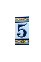 Large Floral | Ceramic Door Number Tile & Frame – 5.5cm x 11cm (2.17" x 4.33")
