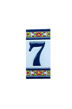 Large Floral | Ceramic Door Number Tile & Frame – 5.5cm x 11cm (2.17" x 4.33")