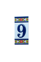 Large Floral | Ceramic Door Number Tile & Frame – 5.5cm x 11cm (2.17" x 4.33")