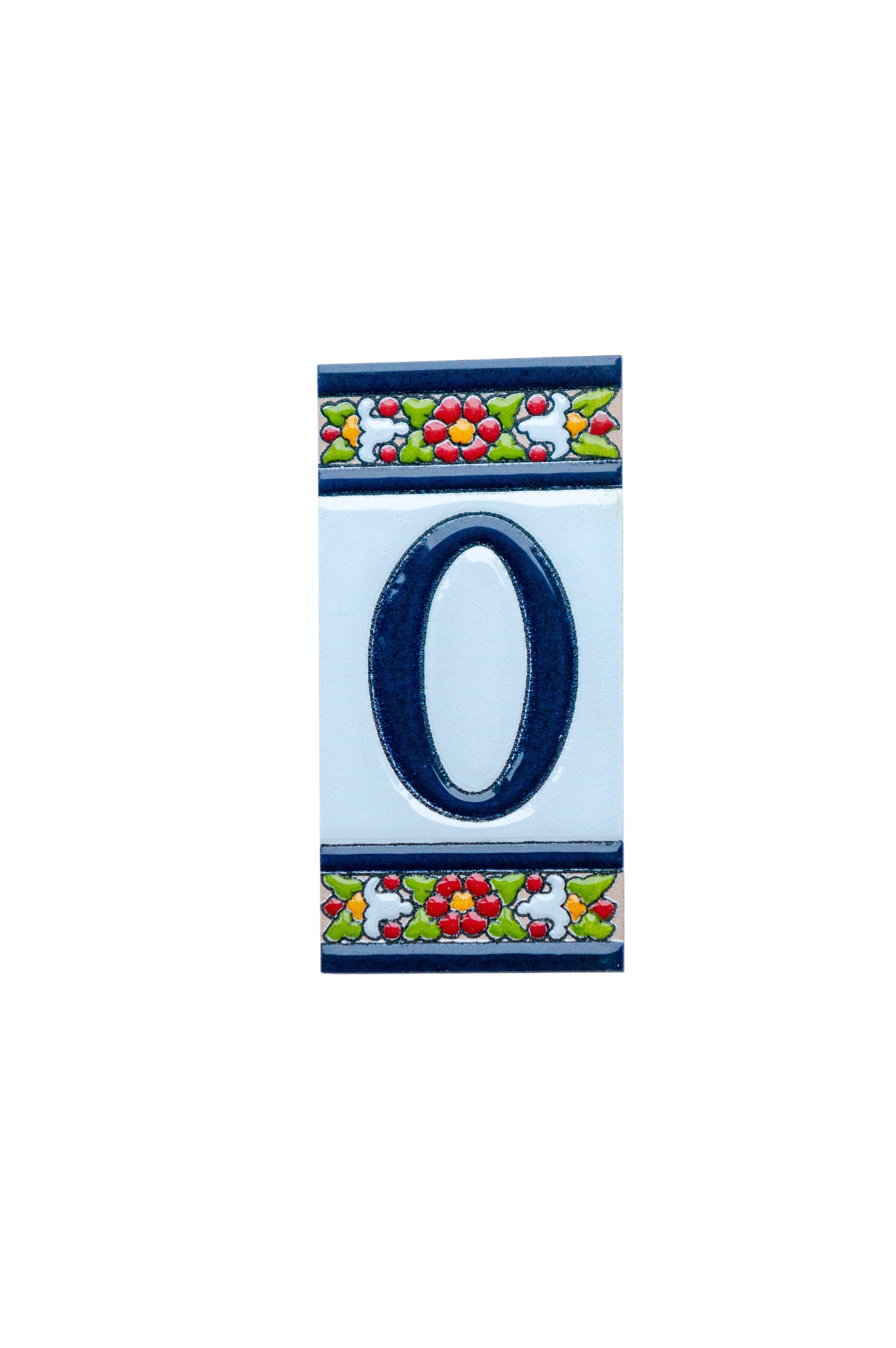 Large Floral | Ceramic Door Number Tile & Frame – 5.5cm x 11cm (2.17" x 4.33")