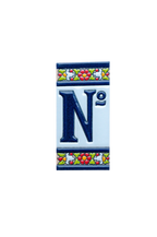 Large Floral | Ceramic Door Number Tile & Frame – 5.5cm x 11cm (2.17" x 4.33")