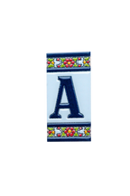 Large Floral | Ceramic Door Number Tile & Frame – 5.5cm x 11cm (2.17" x 4.33")