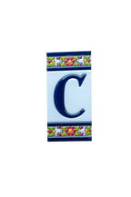 Large Floral | Ceramic Door Number Tile & Frame – 5.5cm x 11cm (2.17" x 4.33")