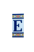 Large Floral | Ceramic Door Number Tile & Frame – 5.5cm x 11cm (2.17" x 4.33")