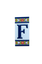 Large Floral | Ceramic Door Number Tile & Frame – 5.5cm x 11cm (2.17" x 4.33")