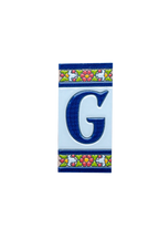 Large Floral | Ceramic Door Number Tile & Frame – 5.5cm x 11cm (2.17" x 4.33")