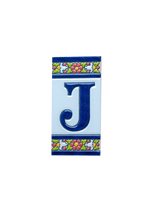 Large Floral | Ceramic Door Number Tile & Frame – 5.5cm x 11cm (2.17" x 4.33")