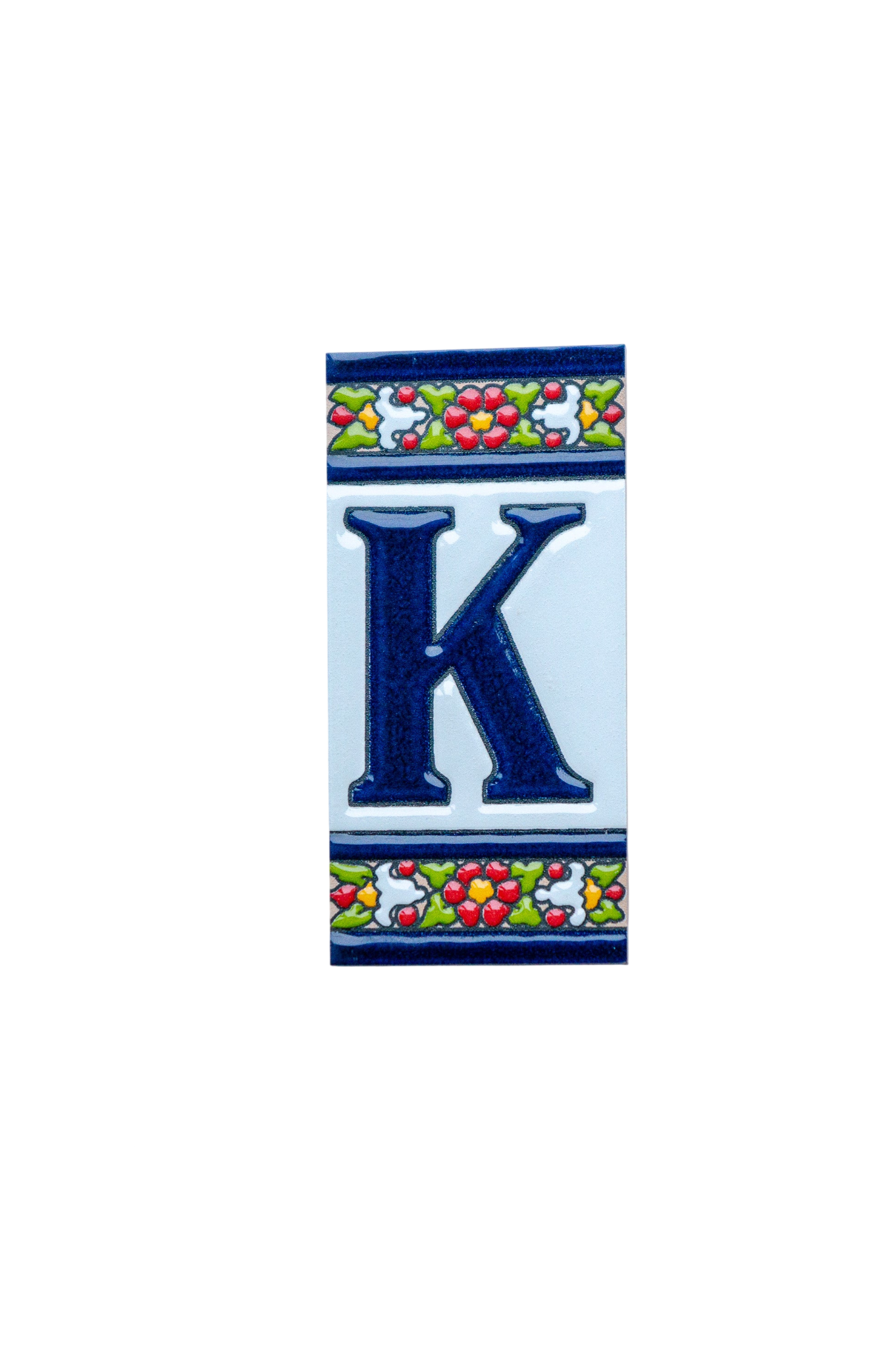 Large Floral | Ceramic Door Number Tile & Frame – 5.5cm x 11cm (2.17" x 4.33")