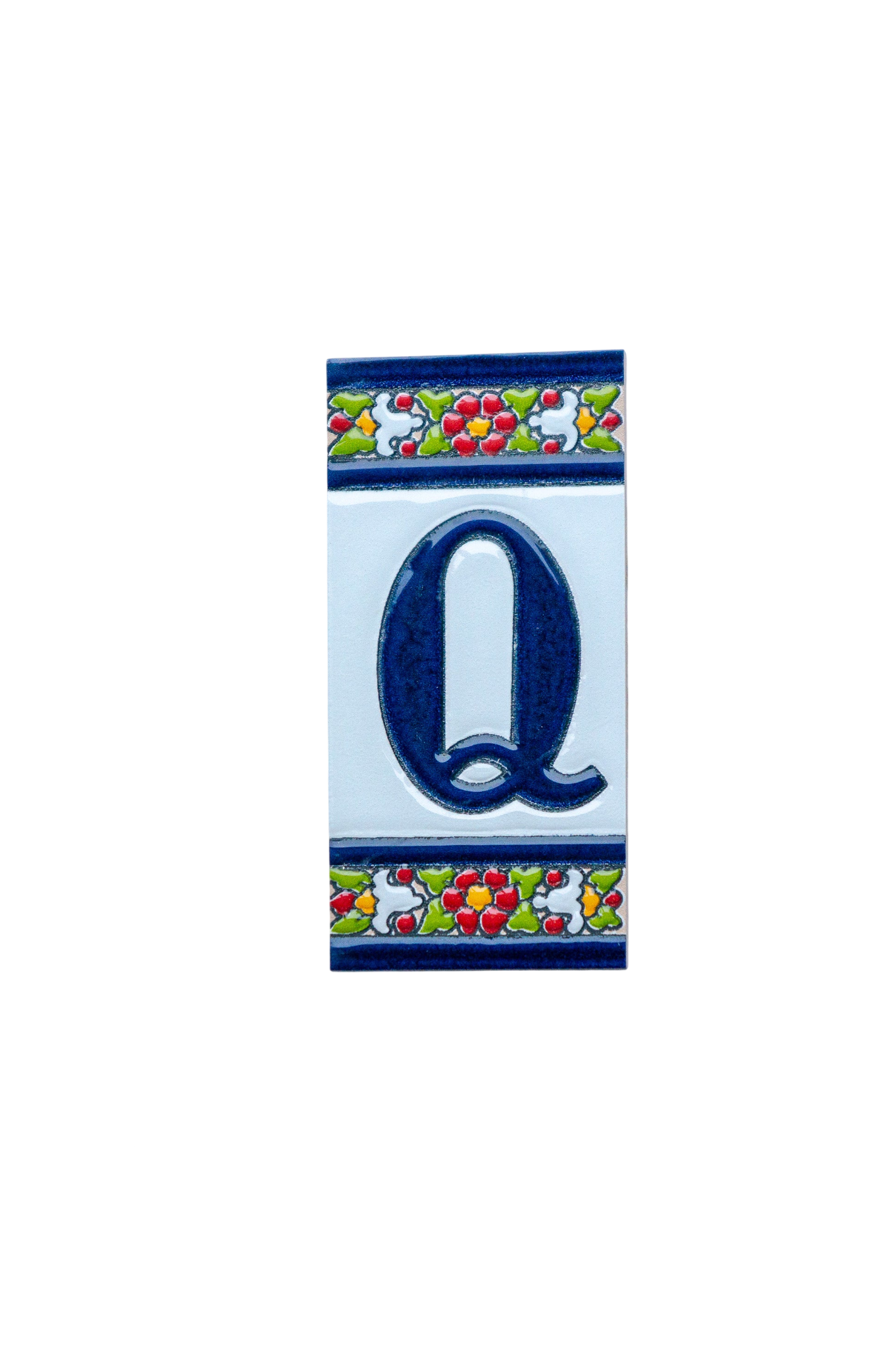 Large Floral | Ceramic Door Number Tile & Frame – 5.5cm x 11cm (2.17" x 4.33")