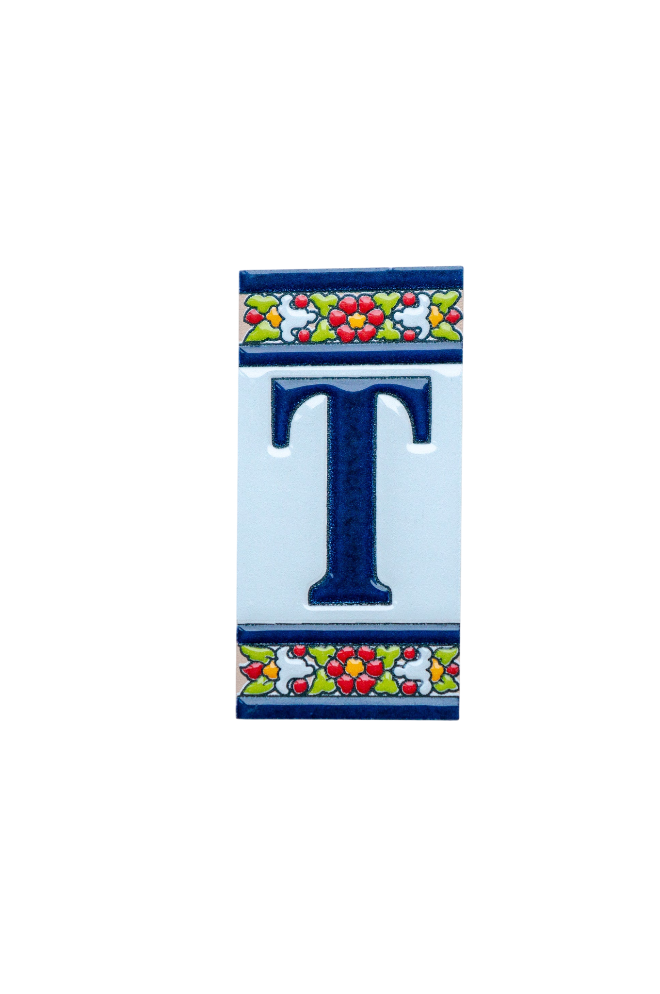 Large Floral | Ceramic Door Number Tile & Frame – 5.5cm x 11cm (2.17" x 4.33")