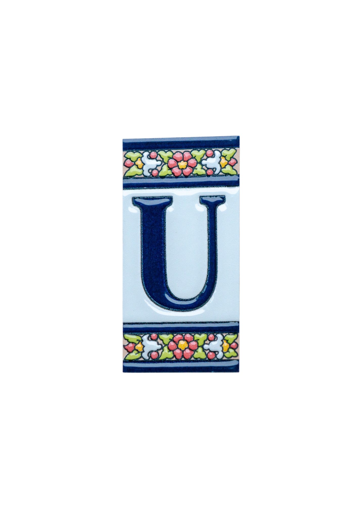 Large Floral | Ceramic Door Number Tile & Frame – 5.5cm x 11cm (2.17" x 4.33")