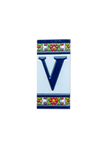 Large Floral | Ceramic Door Number Tile & Frame – 5.5cm x 11cm (2.17" x 4.33")