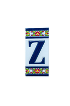 Large Floral | Ceramic Door Number Tile & Frame – 5.5cm x 11cm (2.17" x 4.33")