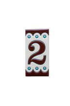 Desora Brown | Ceramic Door Number Tile & Frame – 5.5cm x 11cm (2.17" x 4.33")