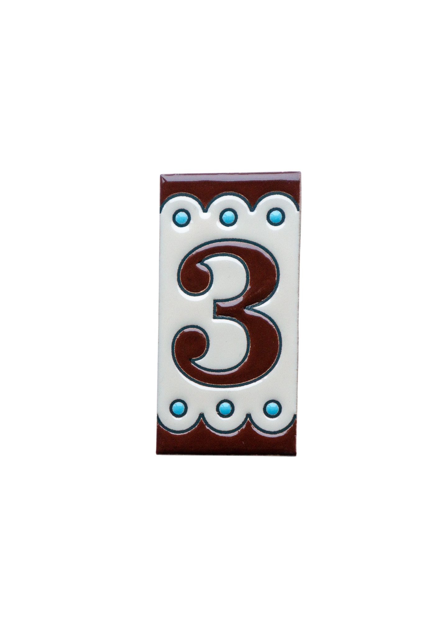 Desora Brown | Ceramic Door Number Tile & Frame – 5.5cm x 11cm (2.17" x 4.33")