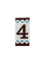 Desora Brown | Ceramic Door Number Tile & Frame – 5.5cm x 11cm (2.17" x 4.33")