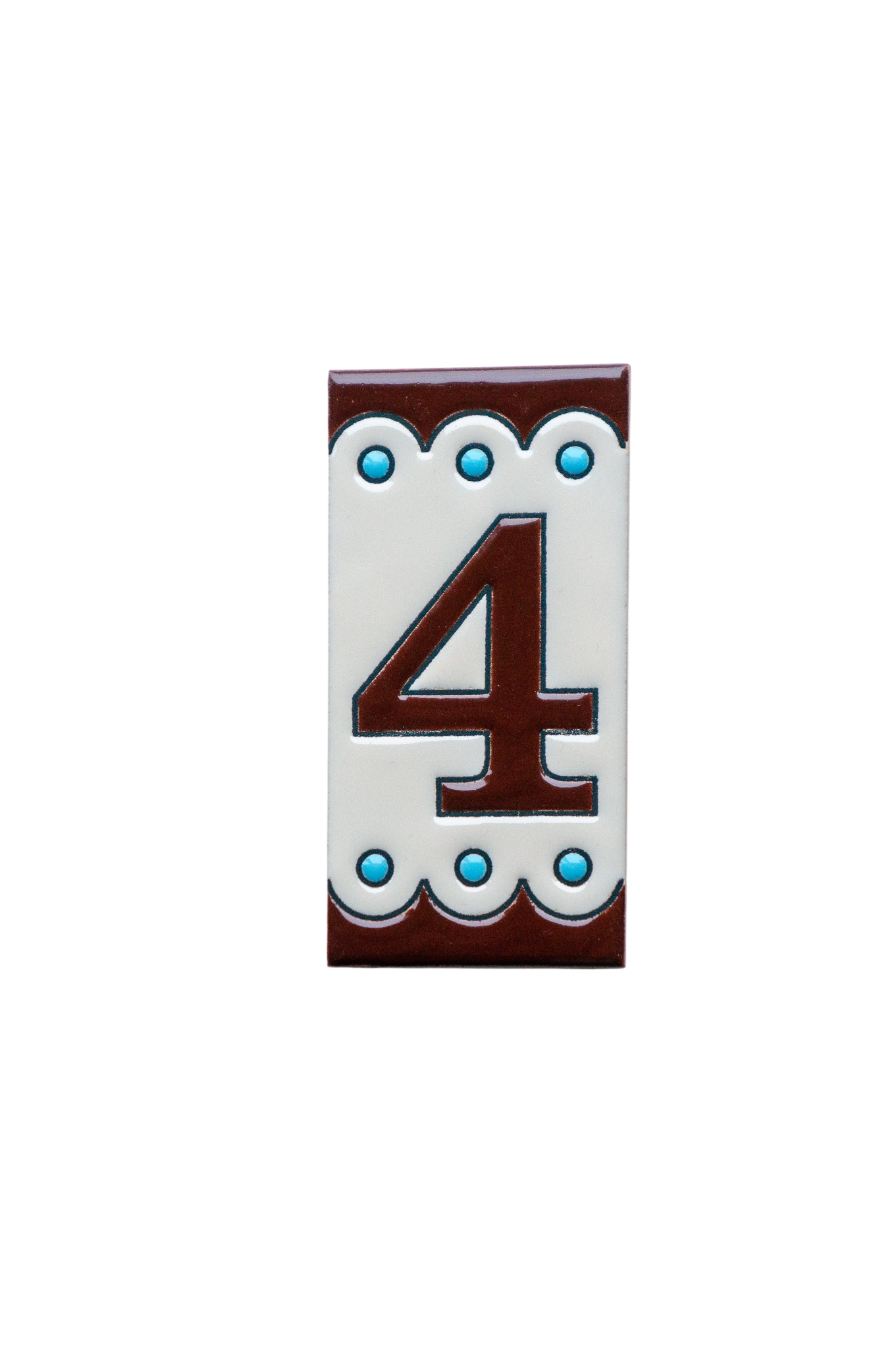 Desora Brown | Ceramic Door Number Tile & Frame – 5.5cm x 11cm (2.17" x 4.33")