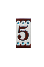 Desora Brown | Ceramic Door Number Tile & Frame – 5.5cm x 11cm (2.17" x 4.33")