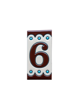 Desora Brown | Ceramic Door Number Tile & Frame – 5.5cm x 11cm (2.17" x 4.33")