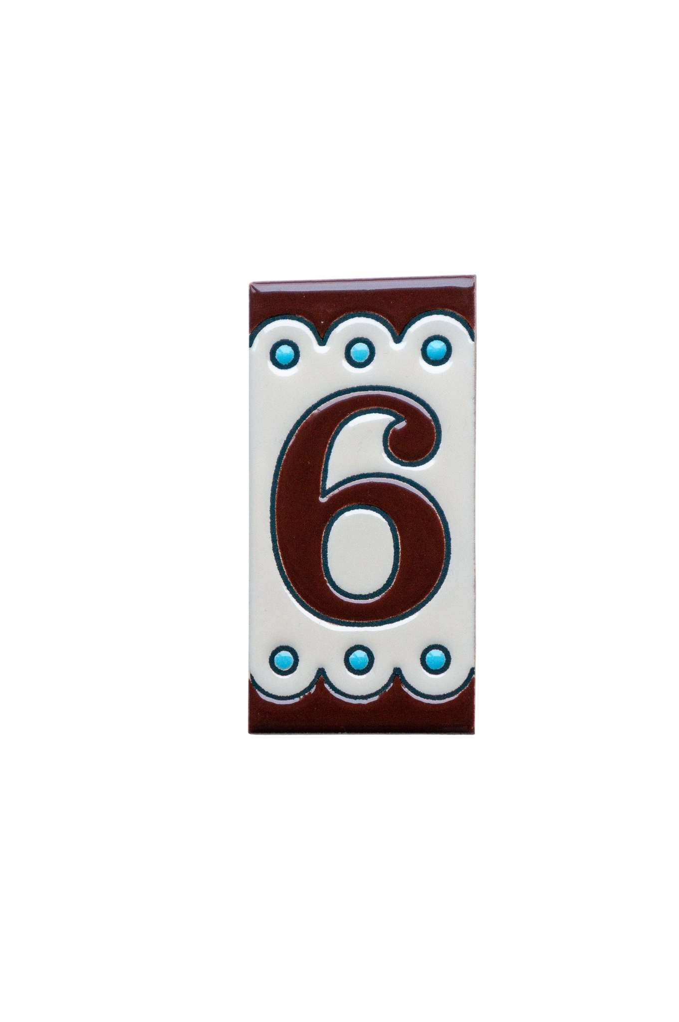 Desora Brown | Ceramic Door Number Tile & Frame – 5.5cm x 11cm (2.17" x 4.33")