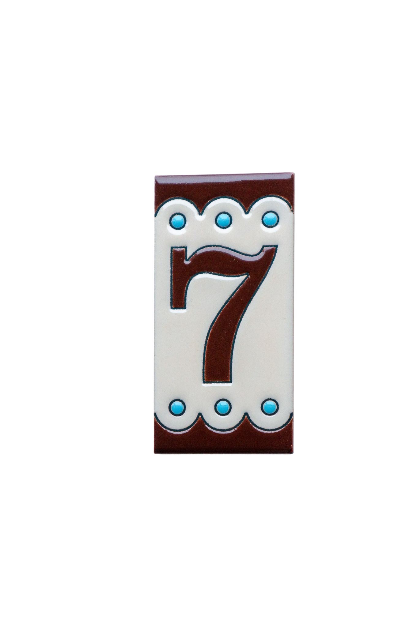 Desora Brown | Ceramic Door Number Tile & Frame – 5.5cm x 11cm (2.17" x 4.33")