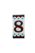 Desora Brown | Ceramic Door Number Tile & Frame – 5.5cm x 11cm (2.17" x 4.33")