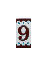 Desora Brown | Ceramic Door Number Tile & Frame – 5.5cm x 11cm (2.17" x 4.33")