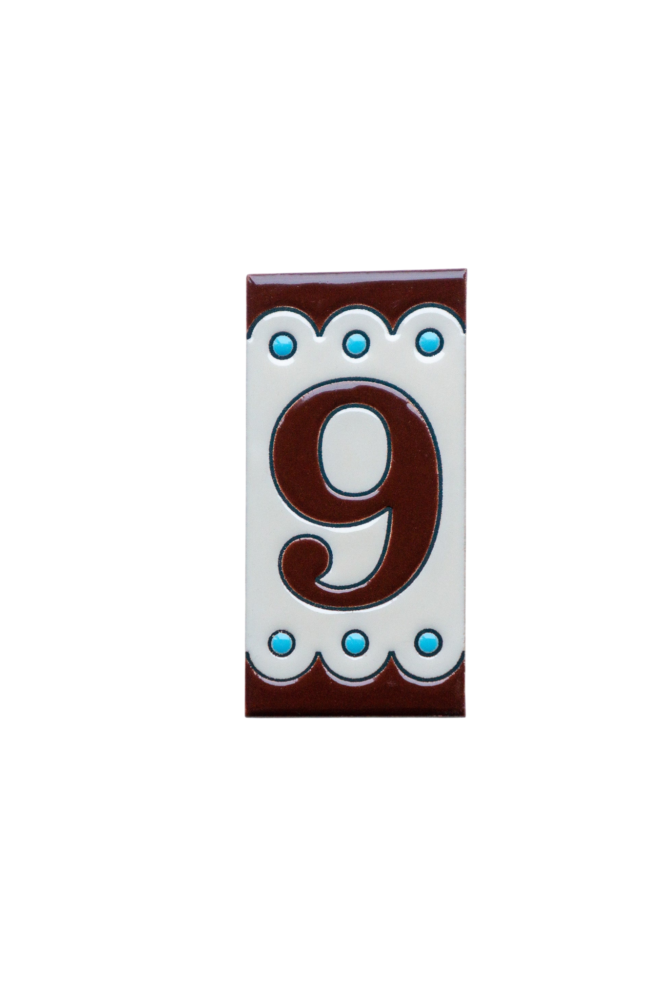 Desora Brown | Ceramic Door Number Tile & Frame – 5.5cm x 11cm (2.17" x 4.33")