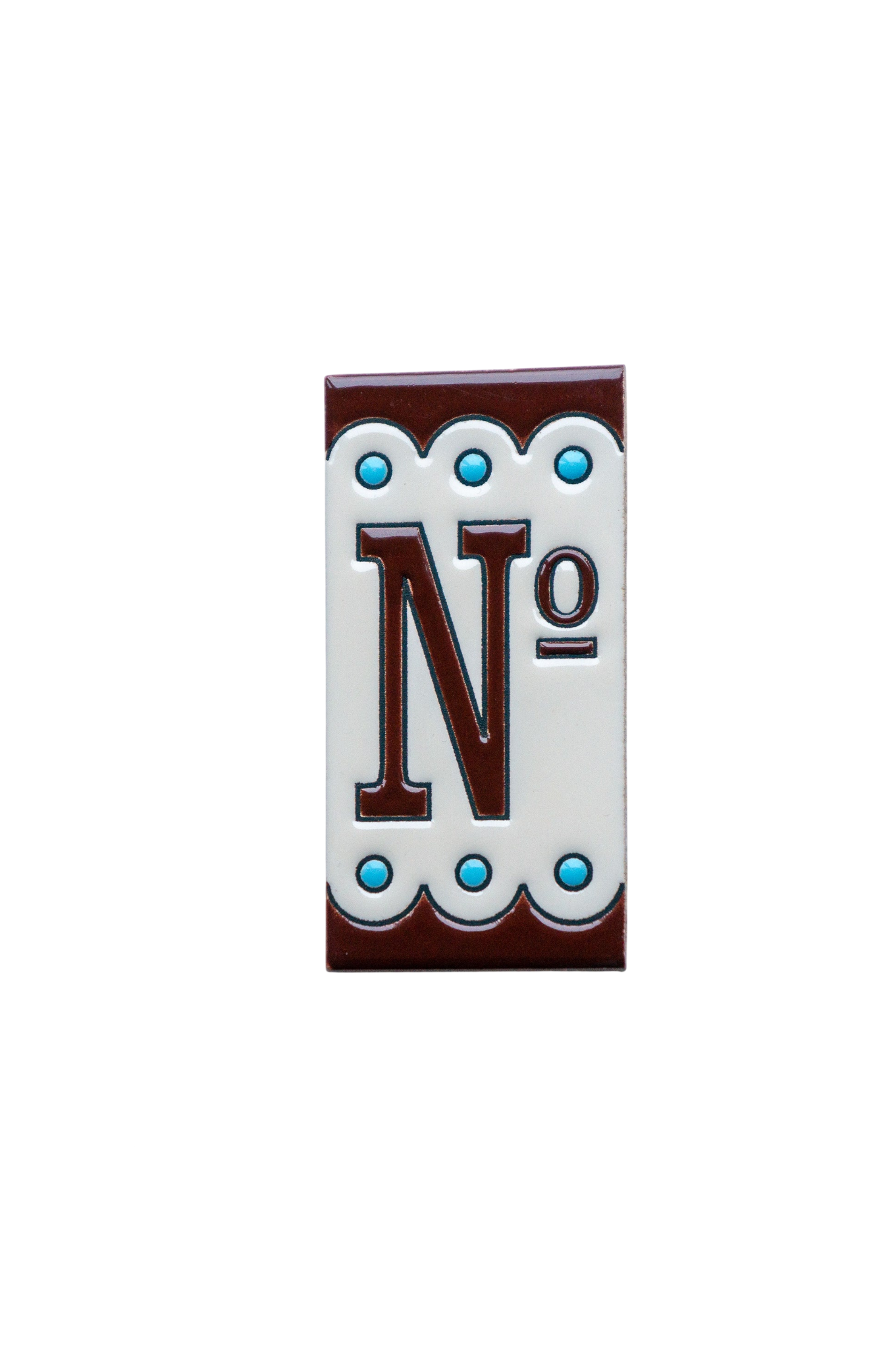 Desora Brown | Ceramic Door Number Tile & Frame – 5.5cm x 11cm (2.17" x 4.33")