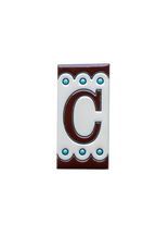 Desora Brown | Ceramic Door Number Tile & Frame – 5.5cm x 11cm (2.17" x 4.33")