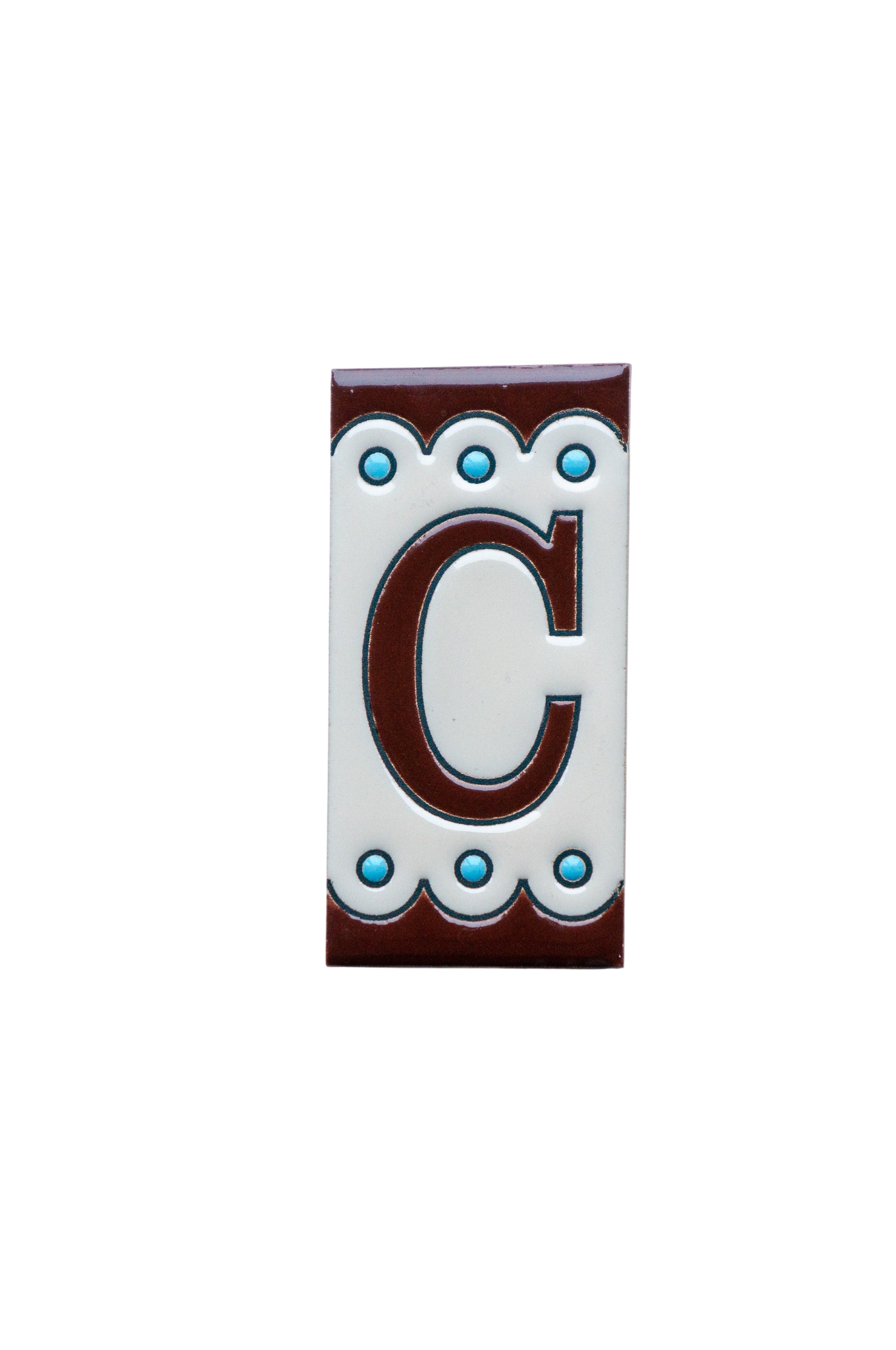 Desora Brown | Ceramic Door Number Tile & Frame – 5.5cm x 11cm (2.17" x 4.33")