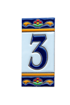 Marbella | Numéro de porte en céramique avec cadre – 5,5 cm x 11 cm (2,17 po x 4,33 po) 