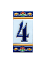Marbella | Numéro de porte en céramique avec cadre – 5,5 cm x 11 cm (2,17 po x 4,33 po) 