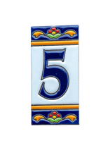 Marbella | Numéro de porte en céramique avec cadre – 5,5 cm x 11 cm (2,17 po x 4,33 po) 